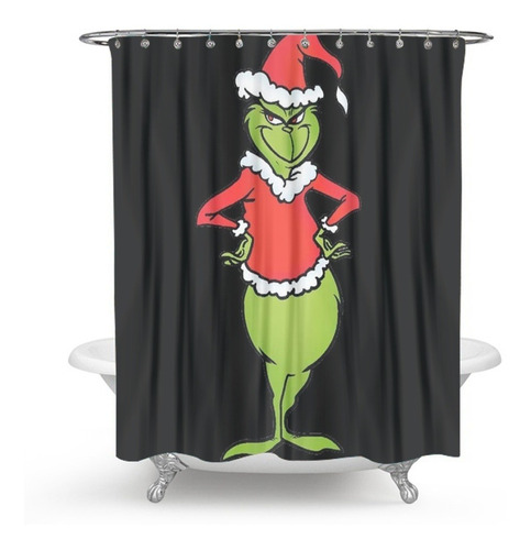 Cortina De Ducha The Grinch Con Diseño De Feliz Navidad, Dec