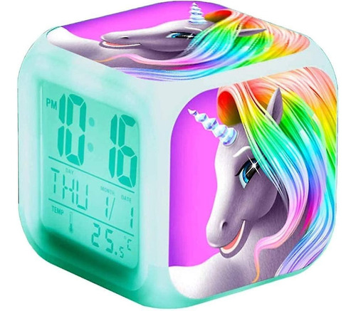 Reloj Despertador Led Unicornio Regalos Personalizados 