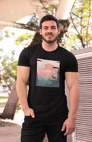 Poleras Gráficas Para Hombre 100% Algodón Suave, Cuello Re