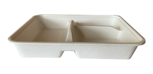 Charola Compostable Con Divisiones Paquete De 50 Piezas