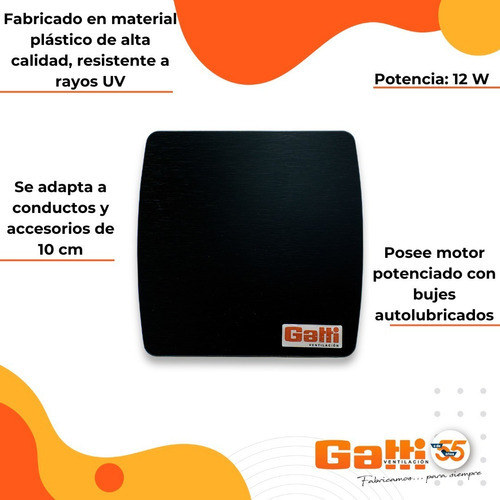 Extractor De Aire Baño/cocina 4 (10 Cm) Con Persiana Negro