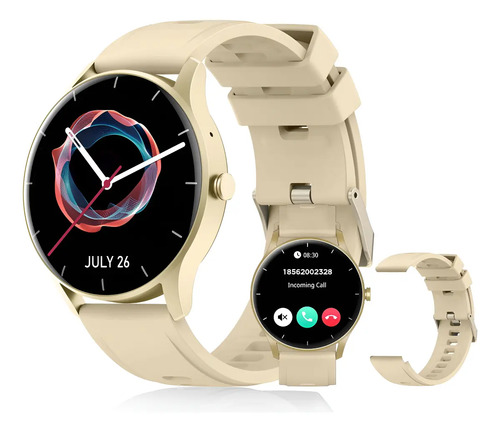 Smartwatch PEJE ZW02 Tela Touch HD 1.28" 1ATM À Prova d'Água 2 Pulseiras Bluetooth Chamadas 123+ Modos Esportivos Masculino e Feminino para Android iOS