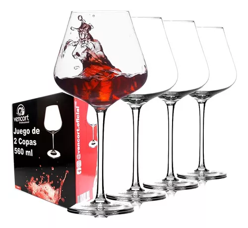  Copas de vino de cristal, juego de 2 copas de vino