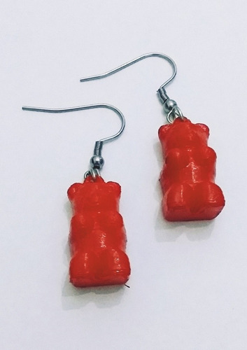 Par De Aros Gominola Ositos Terminación Acero