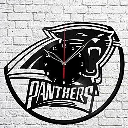 Reloj Corte Laser 3366 Carolina Panthers Logo Grande