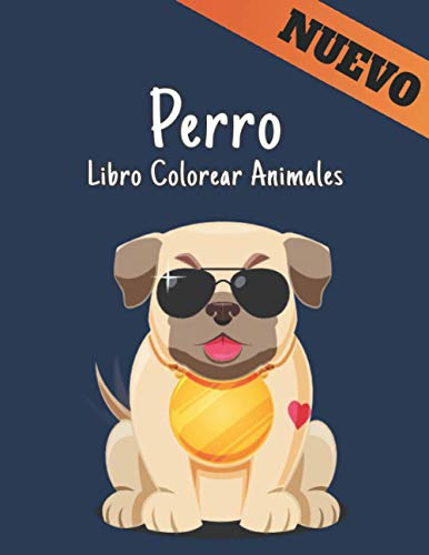 Perro Libro Colorear Animales: 50 Diseños De Perros Una Cara