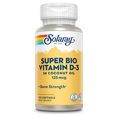 Solaray Super Bio Vitamina D-3 En Aceite De Coco No Aerm1