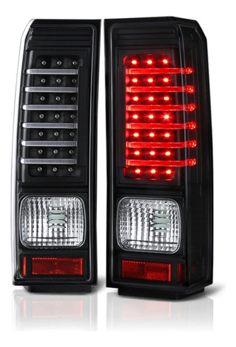 Conjunto Lampara Trasera Led Hummer Carcasa Negra Mate Lado