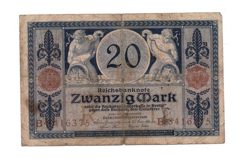 Alemania Imperio Billete 20 Marcos Año 1915 P#63