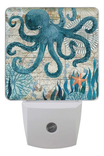 Zoeo Octopus Night Light Teal Sea Ocean Animal Coastal Beach