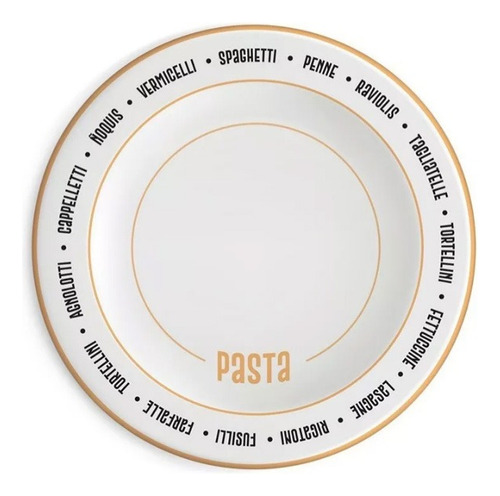 Set X6 Platos Hondo Pasta Palabras Redondo Porcelana Oxford