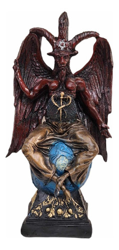 Figura Baphomet En Fina Resina 37 Cm Macho Cabrio Lucifer