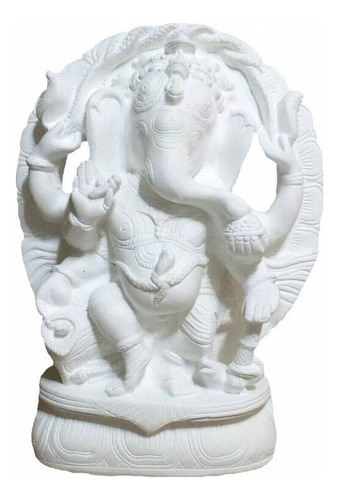 Estátua Escultura Ganesha 26x18 Geso Cru