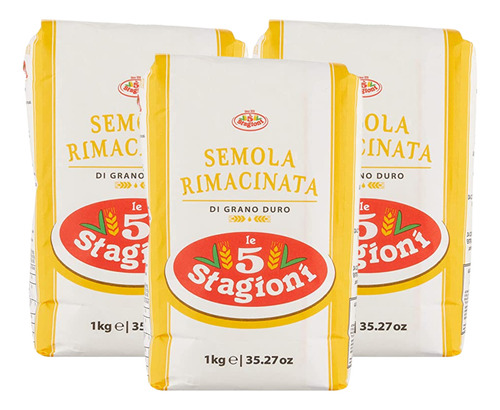 Semola Rimacinata De Trigo Grano Duro Le 5 Stagioni 1kg 3un