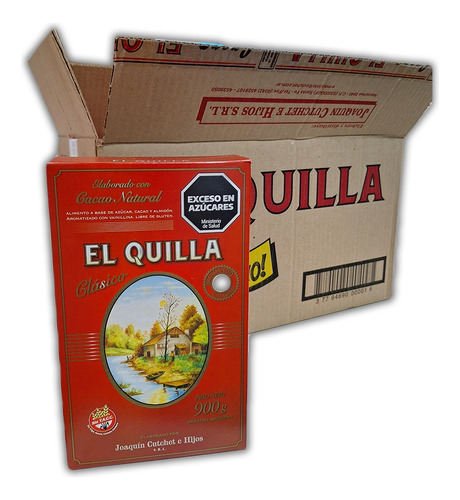 Caja 10 Unidades Cacao Natural El Quilla X 900 Gr Sin Tacc 