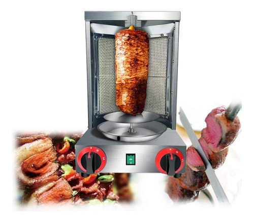 Máquina Giratoria Con 2 Quemadores Hacer Tacos Al Pastor 