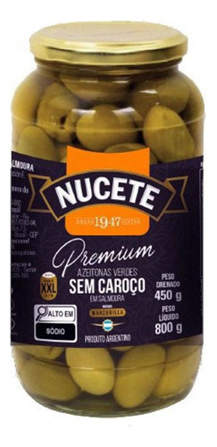 Azeitona Verde Sem Caroço Nucete 450g