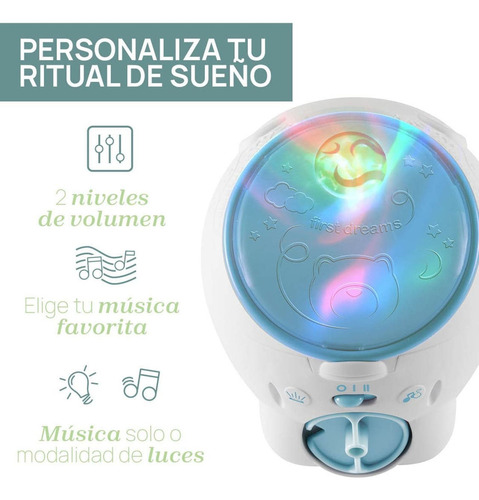 Chicco Proyector Oso Polar Para Next2me Azul Música Y Luces