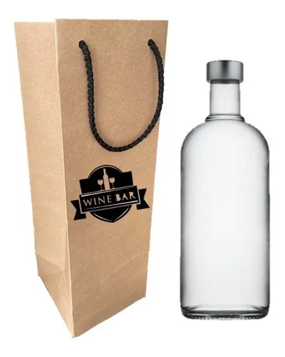 comprar Bolsa Papel Kraft 11x11+34 Botella Termo Impresas 1000 Pz!