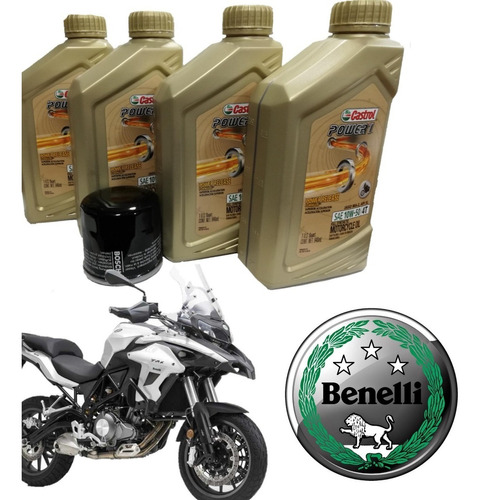 Kit Aceites Castrol Full Benell Trk 502x +filtro Bosch+envio