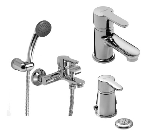 Combo Griferia Baño Piazza Emblem Lavatorio Bidet Ducha Ext