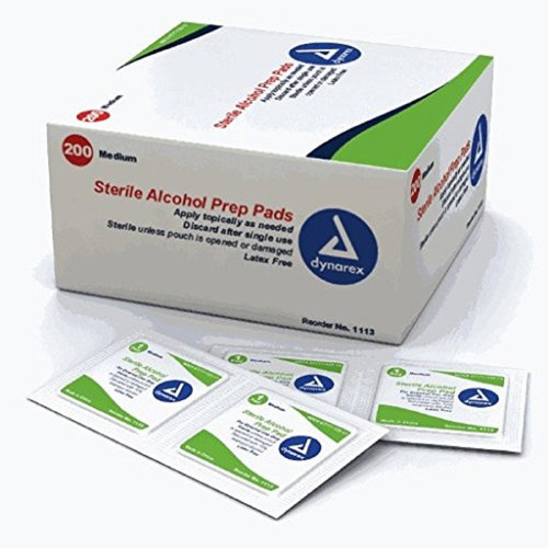 Dynarex Alcohol Prep Pads - 200/box - Medium