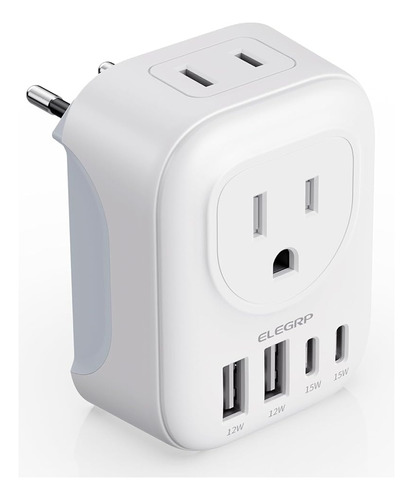 Adaptador De Enchufe De Viaje Europeo Eleglp, Convertidor De