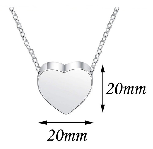 Collar Urna Corazón Plateado Para Ceniza Conmemorativa