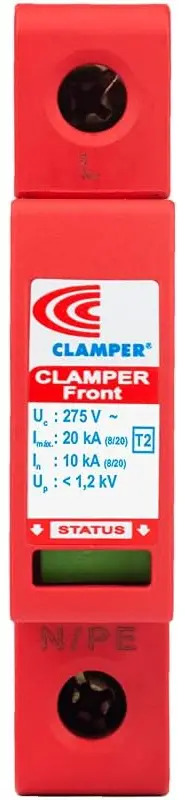 DPS CLAMPER Front V 20kA 275V Proteção Contra Raios e Surtos