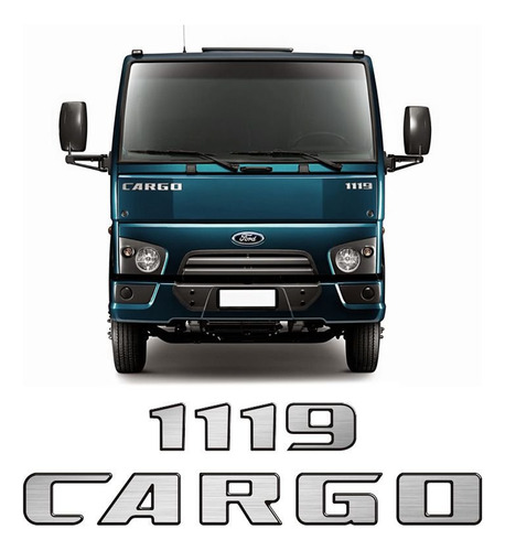 Kit Adesivos Ford Cargo 1119 Emblemas Capô Escovado Resinado