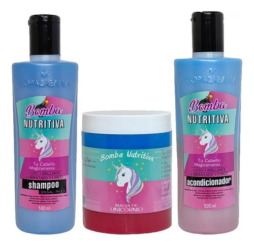 Kit Shampoo + Acondicionador + Crema Bomba Nutritiva