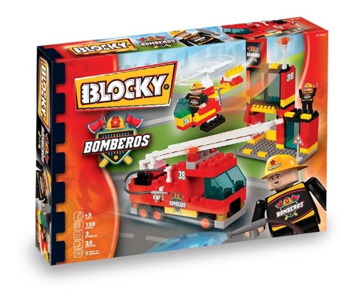 Imagen 5 de 5 de Bloques Para Armar Blocky Bomberos 01-0651 160 Piezas En Caja