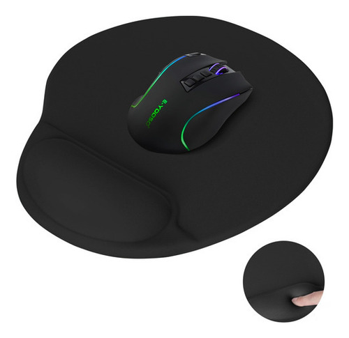 Terport Mouse Pad Ergonomico Con Soporte Muñeca / Color Negro, Alfombrilla Para Ratón Antideslizante Y Lavable, Tapete Para Ratón Portátil Para Gaming Trabajo Uso Diario