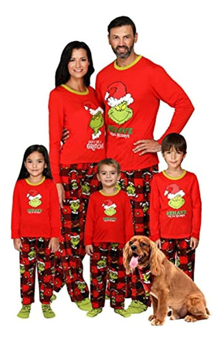 Conjuntos De Pijamas Navideños For Familias A Juego Grinch