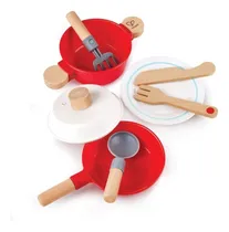 Comprar Cocina Con Ollas Y Platos De Madera Y Plástico 08 Pzs Pe
