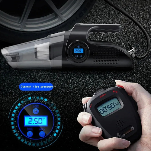 Aspiradora Automóvil 12v 120w Compresor Inflador Led 4 En 1