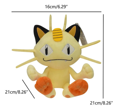 Peluche De Peluche Meowth For Sentarse Con Dibujos Animados