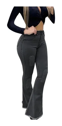 Pantalones Vaqueros De Talla L Para Mujer, Color Liso K114