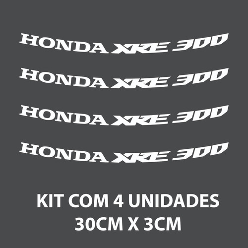 Kit 4 Adesivos Honda Xre 300 Roda De Liga 30x3cm Emblema