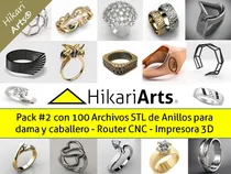 Comprar Pack #2 - 100 Archivos Stl De Anillos Para Dama Y Caballero