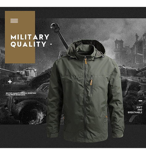 Chamarra Cortavientos Impermeable Para Hombre Con Forro Con