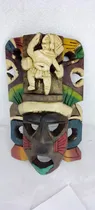 Comprar Máscara Kuculcan Madera Tallada 20 Cm Guerrero Maya Arte