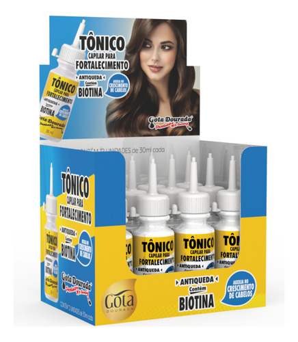 Tonico Capilar 12 Unid Fortalecimento Antiqueda Biotina 30ml