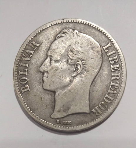 Moneda De 5 Bolívares De 1926 Fuerte De Plata