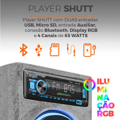 Caixa Som Bob Amplificada Residencial Shutt 520w Player Bt