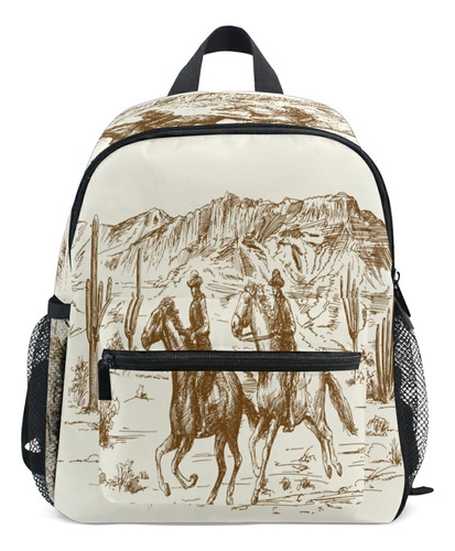 Mochila Para Niños Pequeños De Western Desert Cowboys Para A