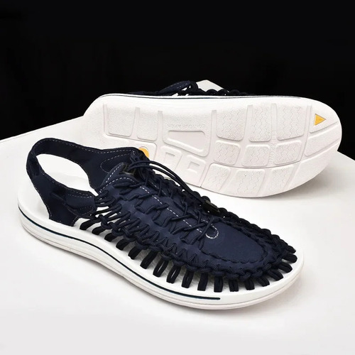 Sandalias De Playa Tejidas Para Hombre, Zapatos Casuales De