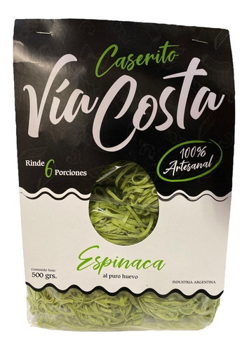 Fideos De Espinaca Cinta Fina Caserito Via Costa X 500 Gr