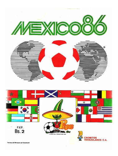 Antiguo Album De Barajitas Del Mundial De Futbol Mexico '86 