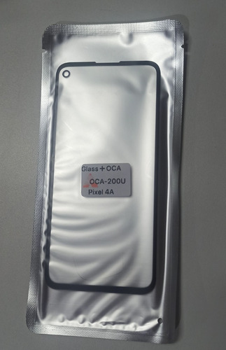 Tela De Vidro Frontal Para Google Pixel 4a + Oca Cor Preto